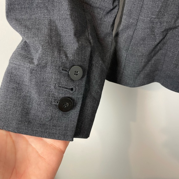 Theory Carissa Blazer Good Wool Charcoal Melange Size 2 XS *Minor Flaw* - Picture 9 of 11